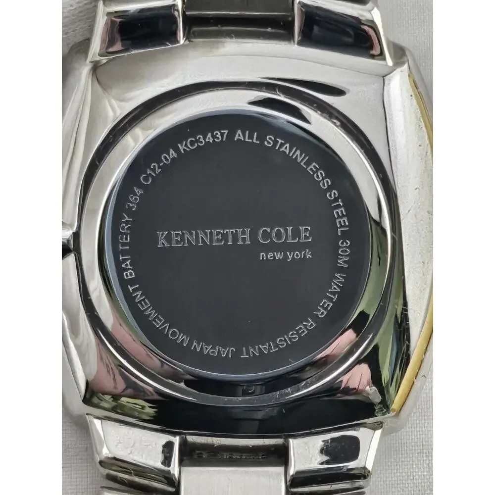 NWOT Mens Kenneth Cole New York KC 3437 Thin Quartz Watch New Battery Runs